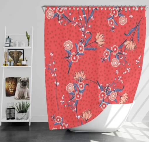 Clove Flower Pattern Shower Curtain