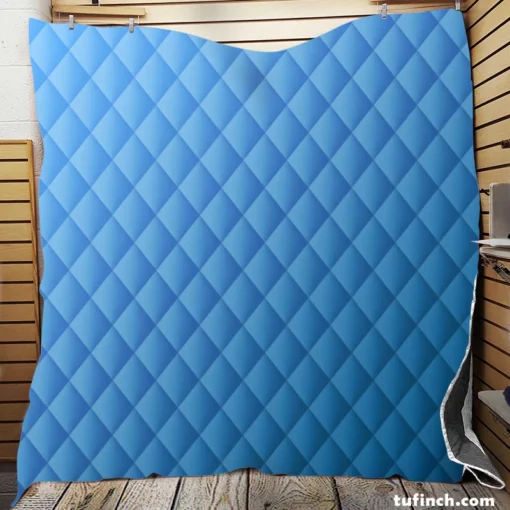 Cold Blue Gradient Quilt Blanket