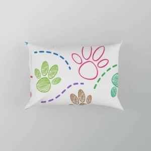 Color Pencil Sketched Dog Paw Pillow Case