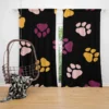 Colored Dog Paws Print Curtain