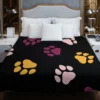 Colored Dog Paws Print Duvet Cover