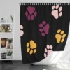 Colored Dog Paws Print Shower Curtain