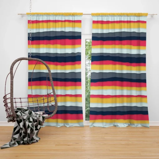 Colored Stripes Pattern Design Curtain