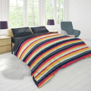 Colored Stripes Pattern Design Duvet Cover 1