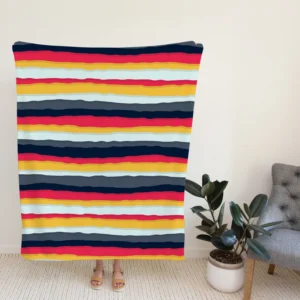 Colored Stripes Pattern Design Fleece Blanket