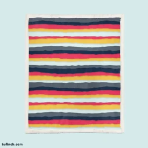 Colored Stripes Pattern Design Sherpa Fleece Blanket 1