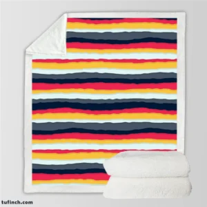 Colored Stripes Pattern Design Sherpa Fleece Blanket