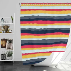 Colored Stripes Pattern Design Shower Curtain