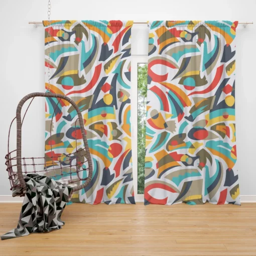 Colorful Abstract Seamless Pattern Curtain