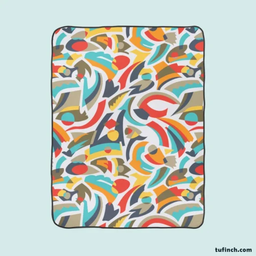 Colorful Abstract Seamless Pattern Fleece Blanket 1