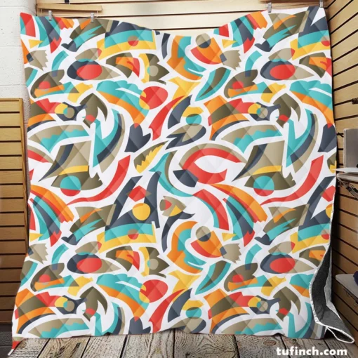 Colorful Abstract Seamless Pattern Quilt Blanket