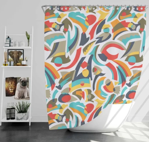 Colorful Abstract Seamless Pattern Shower Curtain