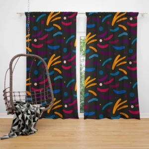 Colorful Abstract Shapes Design Curtain