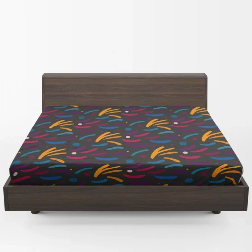 Colorful Abstract Shapes Design Fitted Sheet 1