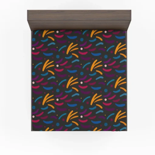 Colorful Abstract Shapes Design Fitted Sheet