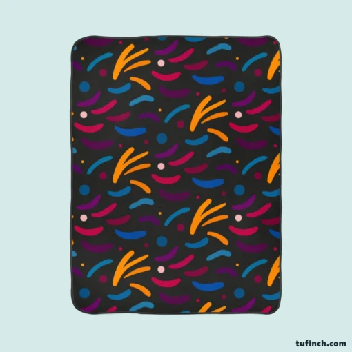 Colorful Abstract Shapes Design Fleece Blanket 1