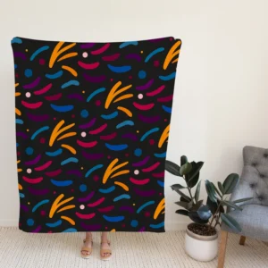 Colorful Abstract Shapes Design Fleece Blanket