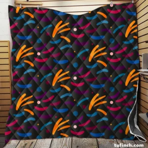 Colorful Abstract Shapes Design Quilt Blanket