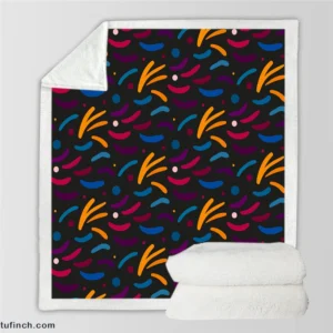 Colorful Abstract Shapes Design Sherpa Fleece Blanket