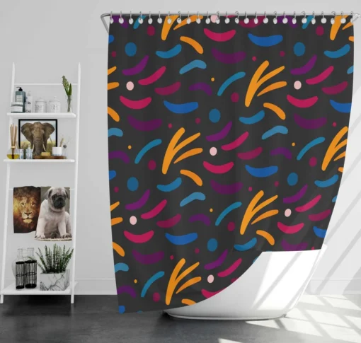 Colorful Abstract Shapes Design Shower Curtain