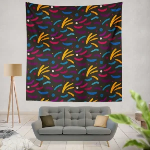 Colorful Abstract Shapes Design Wall Tapestry