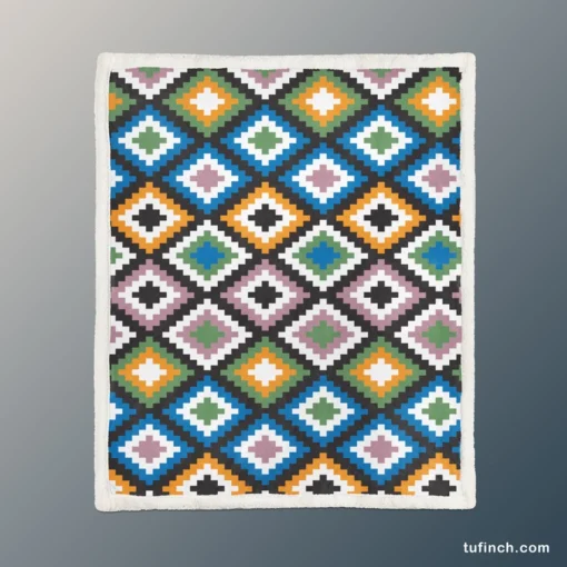 Colorful Arabian Pattern Sherpa Fleece Blanket 1