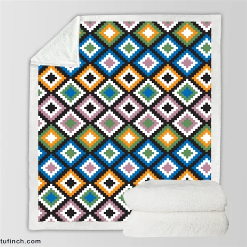 Colorful Arabian Pattern Sherpa Fleece Blanket