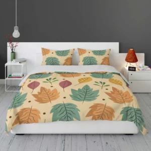 Colorful Autumn Mix Nature Leaves Bedding Set 1