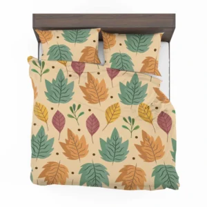 Colorful Autumn Mix Nature Leaves Bedding Set 2