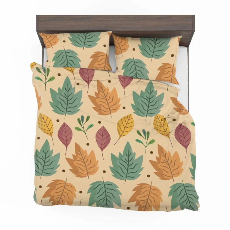 Colorful Autumn Mix Nature Leaves Bedding Set 2