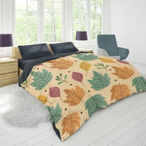 Colorful Autumn Mix Nature Leaves Duvet Cover 1