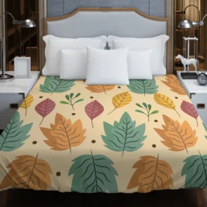 Colorful Autumn Mix Nature Leaves Duvet Cover