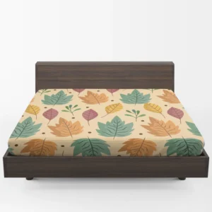 Colorful Autumn Mix Nature Leaves Fitted Sheet 1