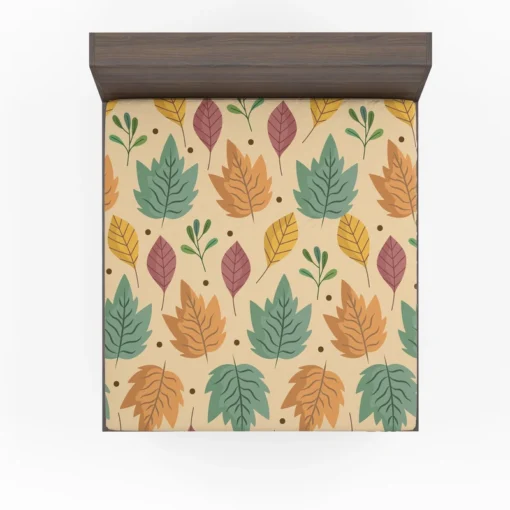 Colorful Autumn Mix Nature Leaves Fitted Sheet