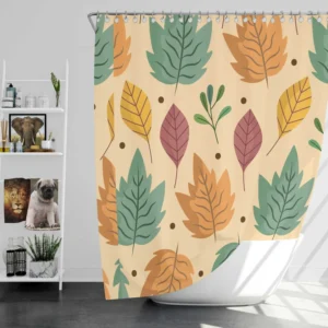 Colorful Autumn Mix Nature Leaves Shower Curtain