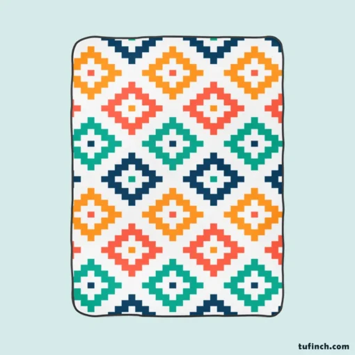 Colorful Aztec Simple Pattern Fleece Blanket 1