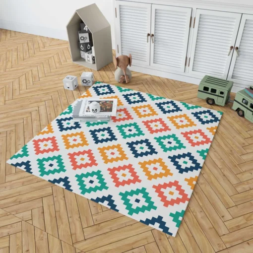 Colorful Aztec Simple Pattern Rug 1