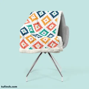 Colorful Aztec Simple Pattern Sherpa Fleece Blanket 2