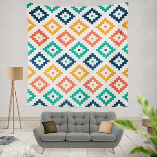 Colorful Aztec Simple Pattern Wall Tapestry