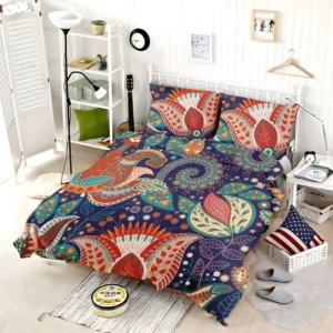 Colorful Batik Floral Design Bedding Set