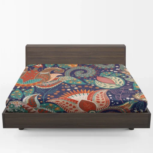 Colorful Batik Floral Design Fitted Sheet 1