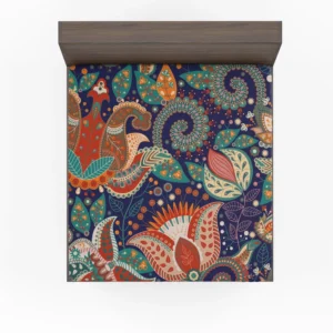 Colorful Batik Floral Design Fitted Sheet