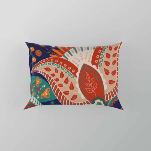 Colorful Batik Floral Design Pillow Case