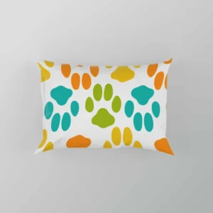 Colorful Dog Traces Design Pillow Case