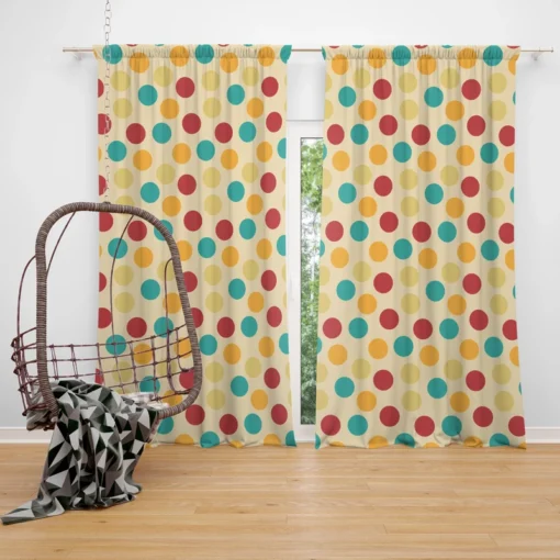 Colorful Dots Design Curtain