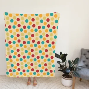 Colorful Dots Design Fleece Blanket