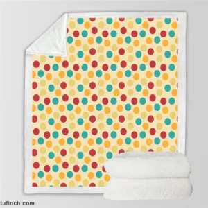 Colorful Dots Design Sherpa Fleece Blanket