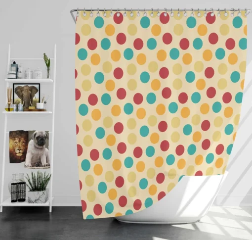 Colorful Dots Design Shower Curtain