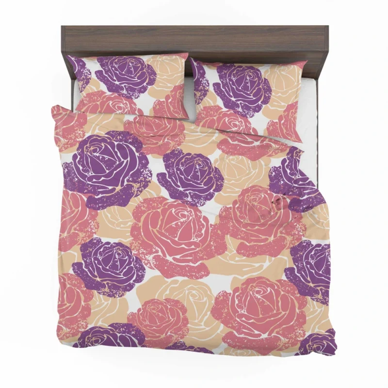 Colorful Drawn Roses Bedding Set 2