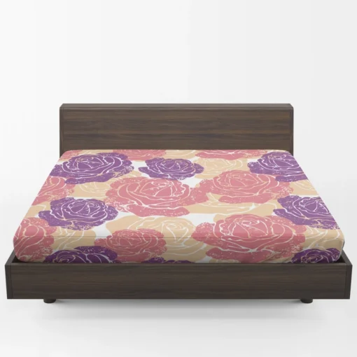 Colorful Drawn Roses Fitted Sheet 1